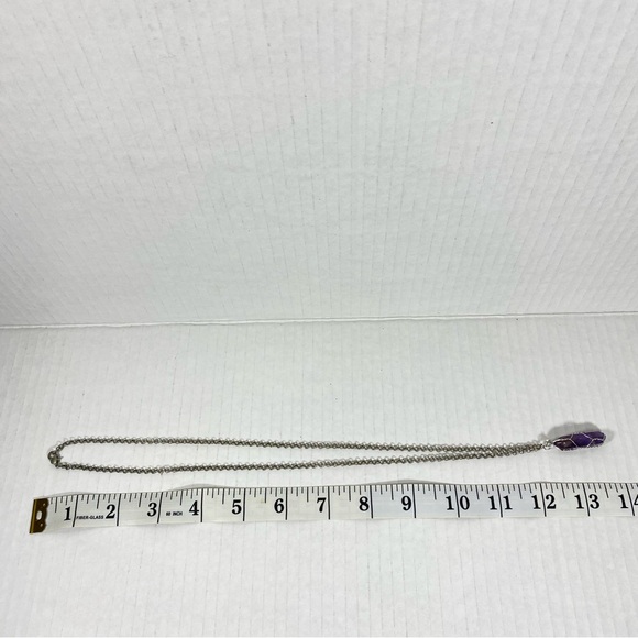 Wire Wrapped Amethyst Pendant Necklace - Picture 4 of 4